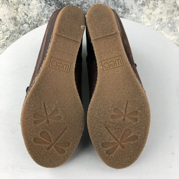 Eric Michael Women's EU 39 (8.5-9) Lena Brown Leather Buckle Wedge Ankle Booties - Picture 10 of 14